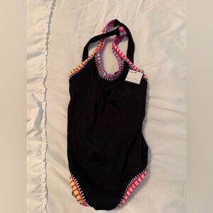 NWT PQ Platinum inspired by solange, Black Swimsuit with Colorful Trim